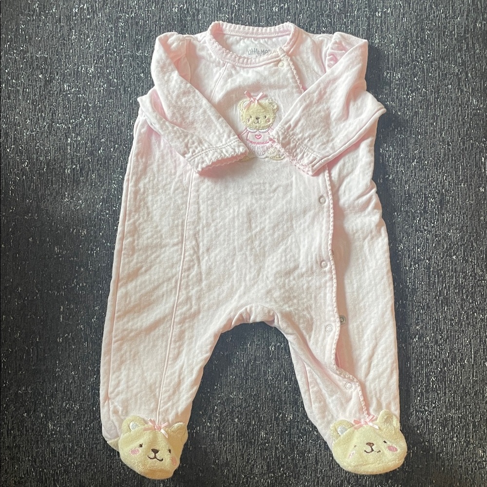 Little Me Pink Bear Footie One Piece